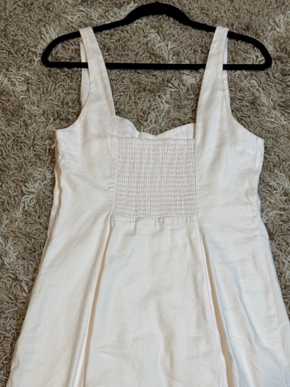 NWT By Anthropologie Sleeveless Linen Midi Dress Ivory size Medium - Picture 5 of 12